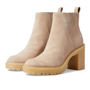 DOLCE VITA Beige Suede Lug Heel Boot NWOT